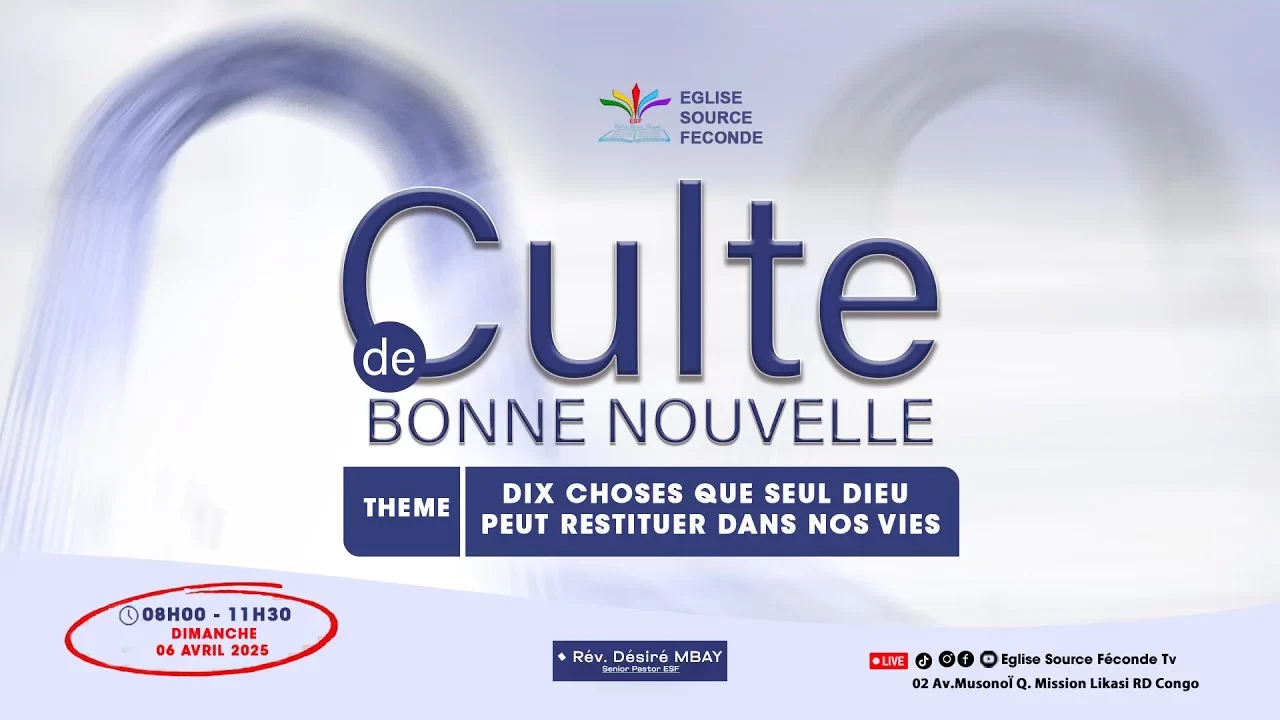 Culte de Bonne Nouvelle – Entrée de Christ à Jérusalem – Dimanche 13 avril 2025